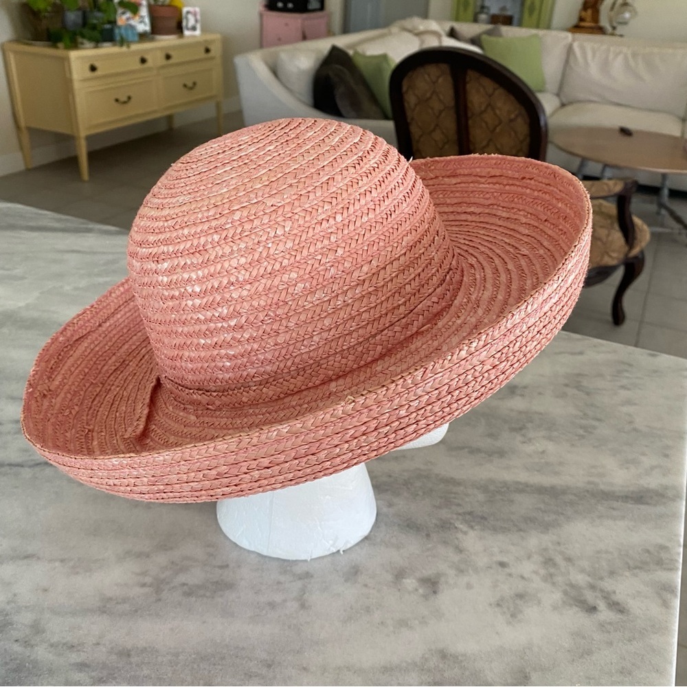 Peach Straw Hat Sun Hat Summer Hat Beach Hat - Picture 9 of 10